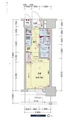 プレサンス名古屋STATIONルミアス 1Kの間取図画像