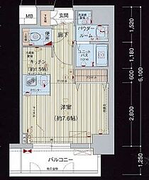 プレサンス名古屋駅前プラチナム 1Kの間取図画像