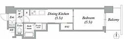 エステムコート名古屋平安通クチュール 1DKの間取図画像