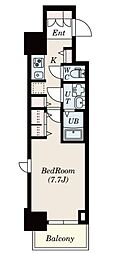 S-RESIDENCEAOI2 1Kの間取図画像