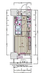 プレサンス名古屋ルクソリア 1Kの間取図画像