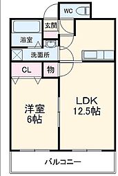 Ceres志賀本通 1LDKの間取図画像