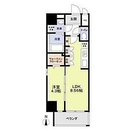 クレストタワー栄 1LDKの間取図画像