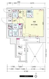 プレサンス錦ラウム 1Kの間取図画像