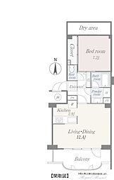 メルヴェール軽井沢ホットスプリングA街区壱番館 1LDKの間取図画像