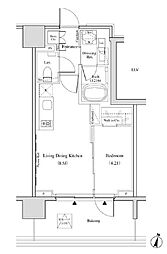 ザ・パークハビオ代々木 1LDKの間取図画像