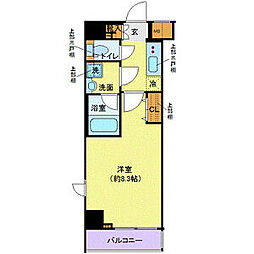 ガリシアレジデンス芝公園 1Kの間取図画像