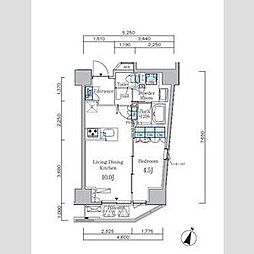 URBANCORE原宿 1LDKの間取図画像