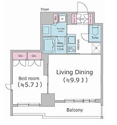 PARKFLATS渋谷代官山 1LDKの間取図画像