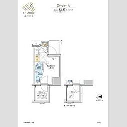 TOMORE品川中延 ワンルームの間取図画像