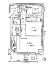 スタジオエアー白金 1LDKの間取図画像
