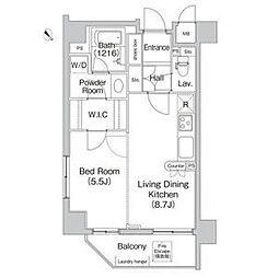 COMFORIA代々木上原 1LDKの間取図画像