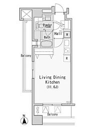 レジディア西麻布 ワンルームの間取図画像