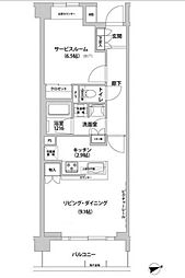 コンフォリア目黒青葉台 ワンルームの間取図画像