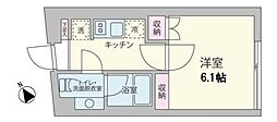 クーカイ・テラス祐天寺 ワンルームの間取図画像