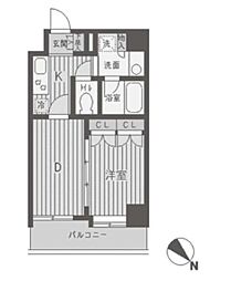 PARKFLATS渋谷代官山 1DKの間取図画像