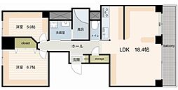 南青山第一マンションズ 2LDKの間取図画像