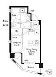 343レジデンス品川 1LDKの間取図画像