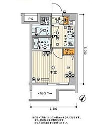 スカイコート新宿弐番館 1Kの間取図画像