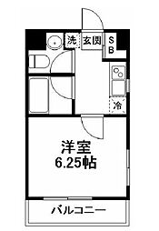 パティオ中野 1Kの間取図画像