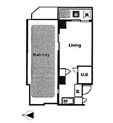 スカイコート渋谷 ワンルームの間取図画像
