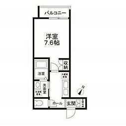 WOODHOUSEイースト 1Kの間取図画像