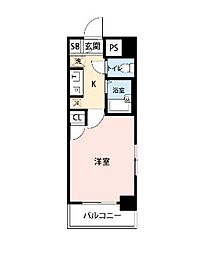 スカイコート新宿新都心2 1Kの間取図画像