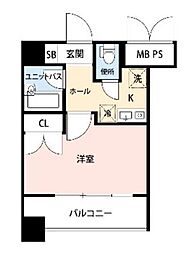 ベルステージ恵比寿 1Kの間取図画像