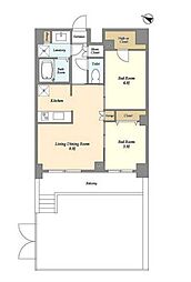 東京メトロ有楽町線 護国寺駅 徒歩5分の賃貸マンション 1階2LDKの間取り