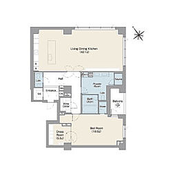 プレステージレジデンス白金台 1SLDKの間取図画像