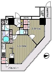 ブリリアタワー大崎 1LDKの間取図画像