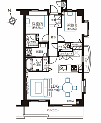 オーベル高田馬場 2LDKの間取図画像