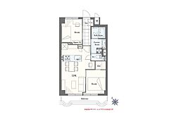 ライオンズマンション中目黒 2LDKの間取図画像