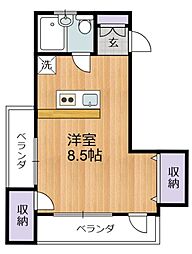ロベリアくにたち ワンルームの間取図画像