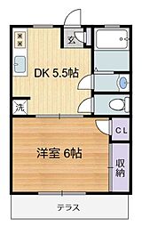 台和プランタン 1DKの間取図画像