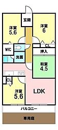 バンベール芝田2 4LDKの間取図画像
