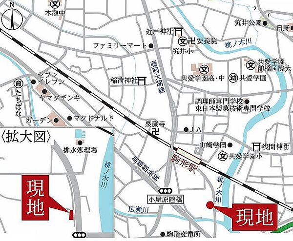 地図を拡大表示