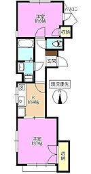 ハイツウエスタリア 2Kの間取図画像