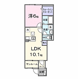 ファビオネスト駒沢 1LDKの間取図画像