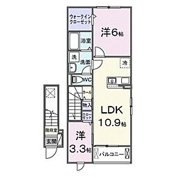 ファビオネスト駒沢 2LDKの間取図画像