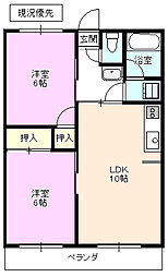 おねやま団地悠久台 2LDKの間取図画像