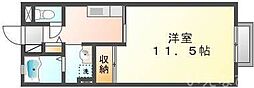 JR山陽本線 西川原駅 徒歩22分の賃貸アパート 1階1Kの間取り