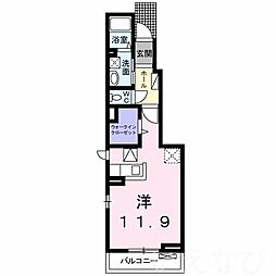 和メゾンK ワンルームの間取図画像