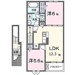 グリーン ローリエ 2LDKの間取図画像
