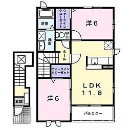 アルモニー中野B棟 2LDKの間取図画像