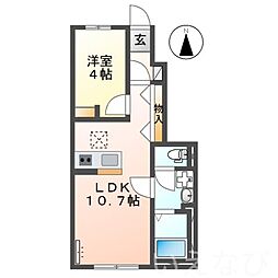 サンライズK 1LDKの間取図画像