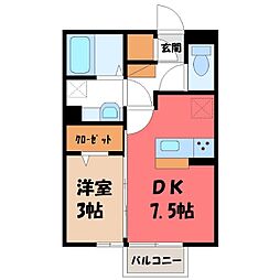 Alphabet2 1DKの間取図画像