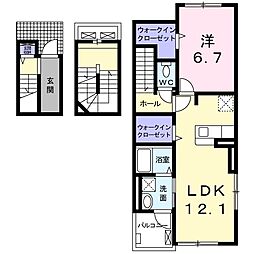 アルエットA 1LDKの間取図画像