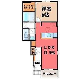 ポラリス1号館 1LDKの間取図画像