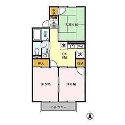 メゾンファミール 3DKの間取図画像